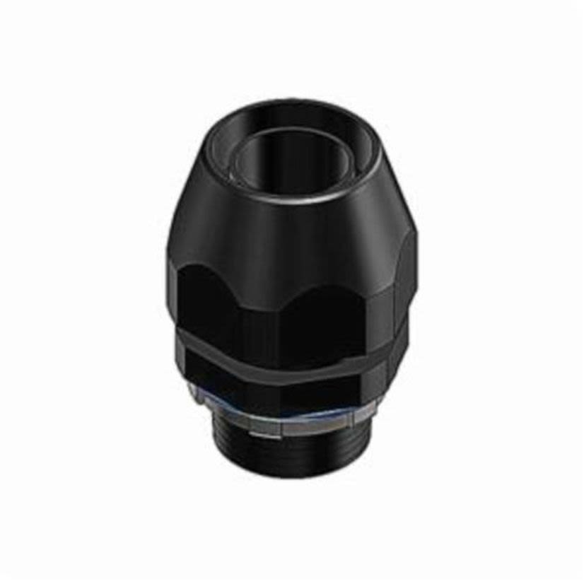 T&B Plastic Bullet LT38P Flexible Straight Conduit Connector, 3/8 in Trade, Thermoplastic